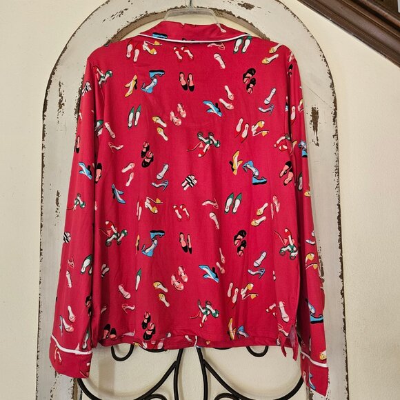 Kate Spade Pajama 2Piece Red High Heels / Shoes Long Sleeve size L - Picture 5 of 8